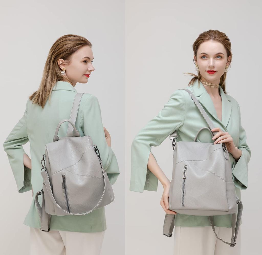 X-PASS Damen Rucksack aus PU-Leder, Businesstasche, Reise, Freizeit, A4 Format, Stilvoll, Für den Weg zur Arbeit, Braun, B88BRO