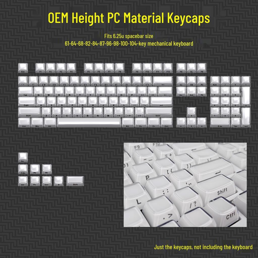 XVX Crystal Jelly 113-Unit Two-Color Mechanical Keycaps with Side Engraving