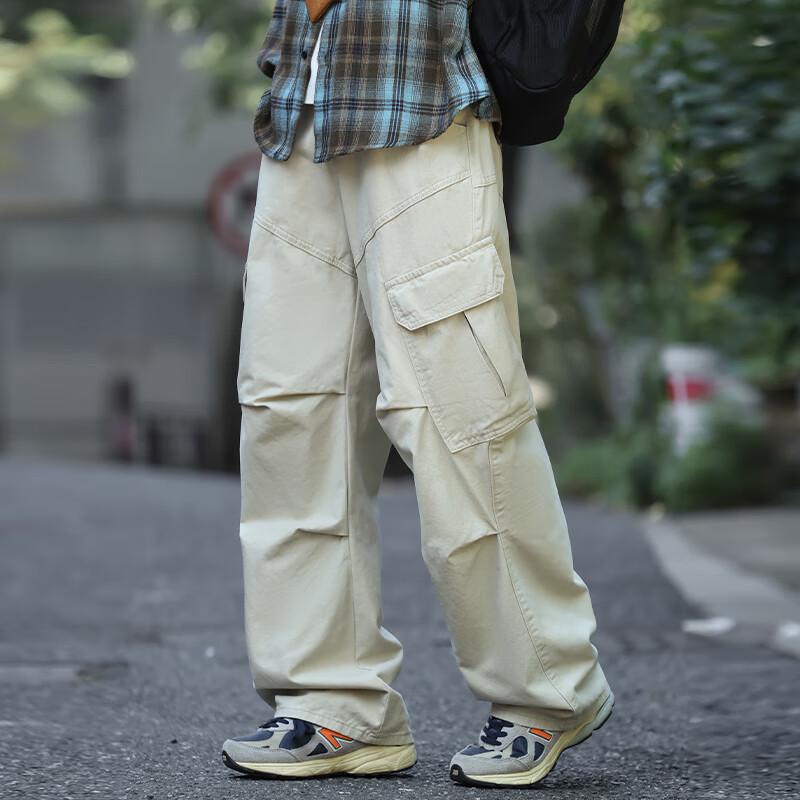 

MEDE Men s Pleated Cotton Cargo Straight Leg Pants 2XL