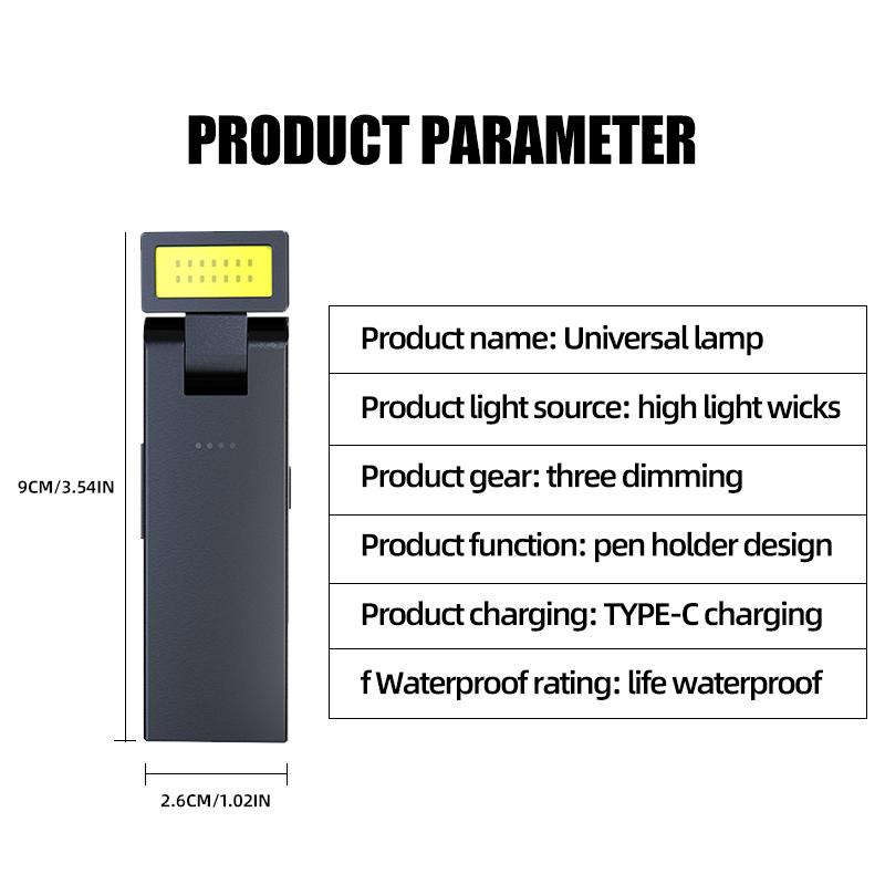 Magnetic Work Light Rechargeable COB Flashlight Suitable for Night Work Emergency Lamp Night Light Small Car Lamp