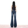 Early Spring Vintage Distressed Slim Micro Flare Denim Pants For Women Casual Pants Oversize Denim Trousers