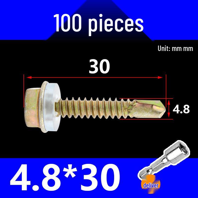 KI9S Stainless Steel Self-Drilling Hex Screw for Tile & Iron, M4