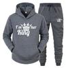 Unisex Hooded Sweatshirt Set Casual Sportswear Tracksuit Teens Adults