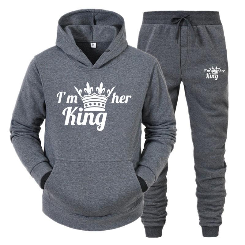 Unisex Hooded Sweatshirt Set Casual Sportswear Tracksuit Teens Adults
