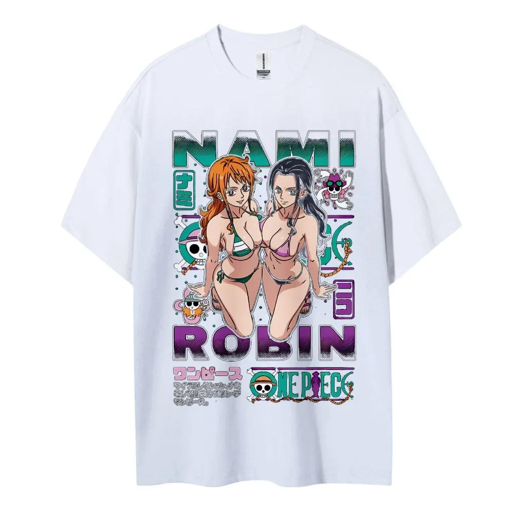 ONE PIECE T-shirt Herr Ren Bomull Vardaglig Rund Hals T-shirt Kortärmad Kläder Sommar Sport Vardaglig Kortärmad Topp