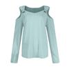 New V-neck Off Shoulder Casual Solid Color  Women's T-Shirt Top