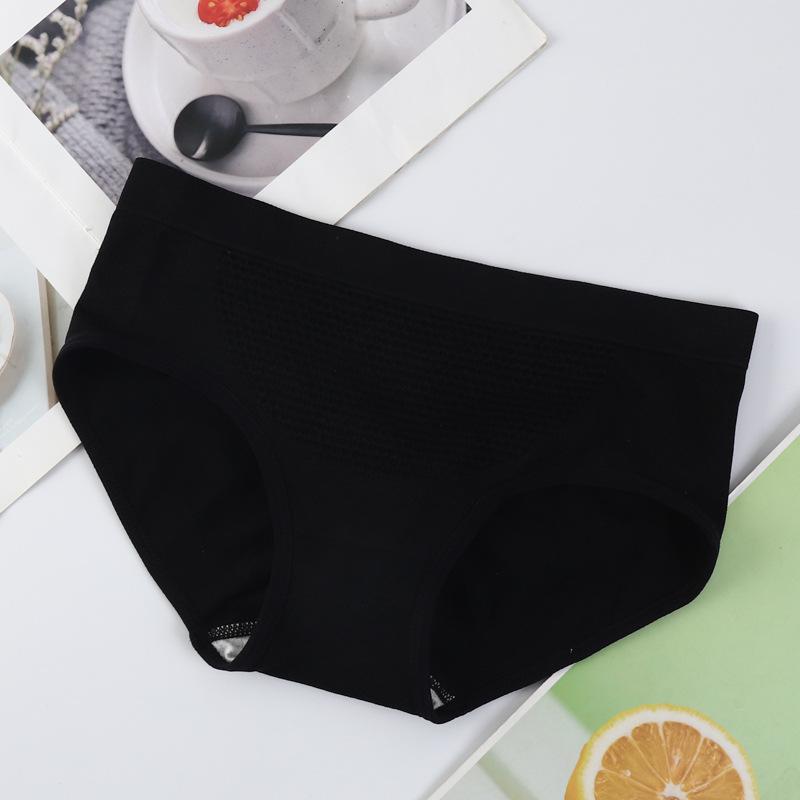 Honeycomb Seamless Women's Mid Waist Underwear Pure Cotton Crotch Comfortable Compression Hip Lifting Triangle Underwear for Women Panties