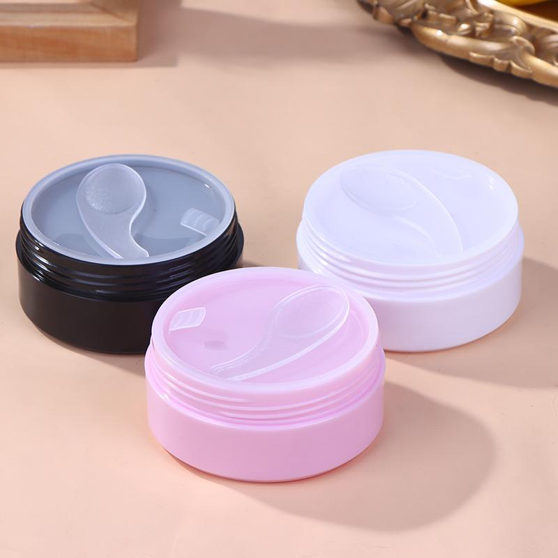 100G Empty Wide Mouth Eye Mask Jar Flat Bottle With Spoon Body Cream Lotion Packaging Bottle Travel Container Cosmetic Makeup