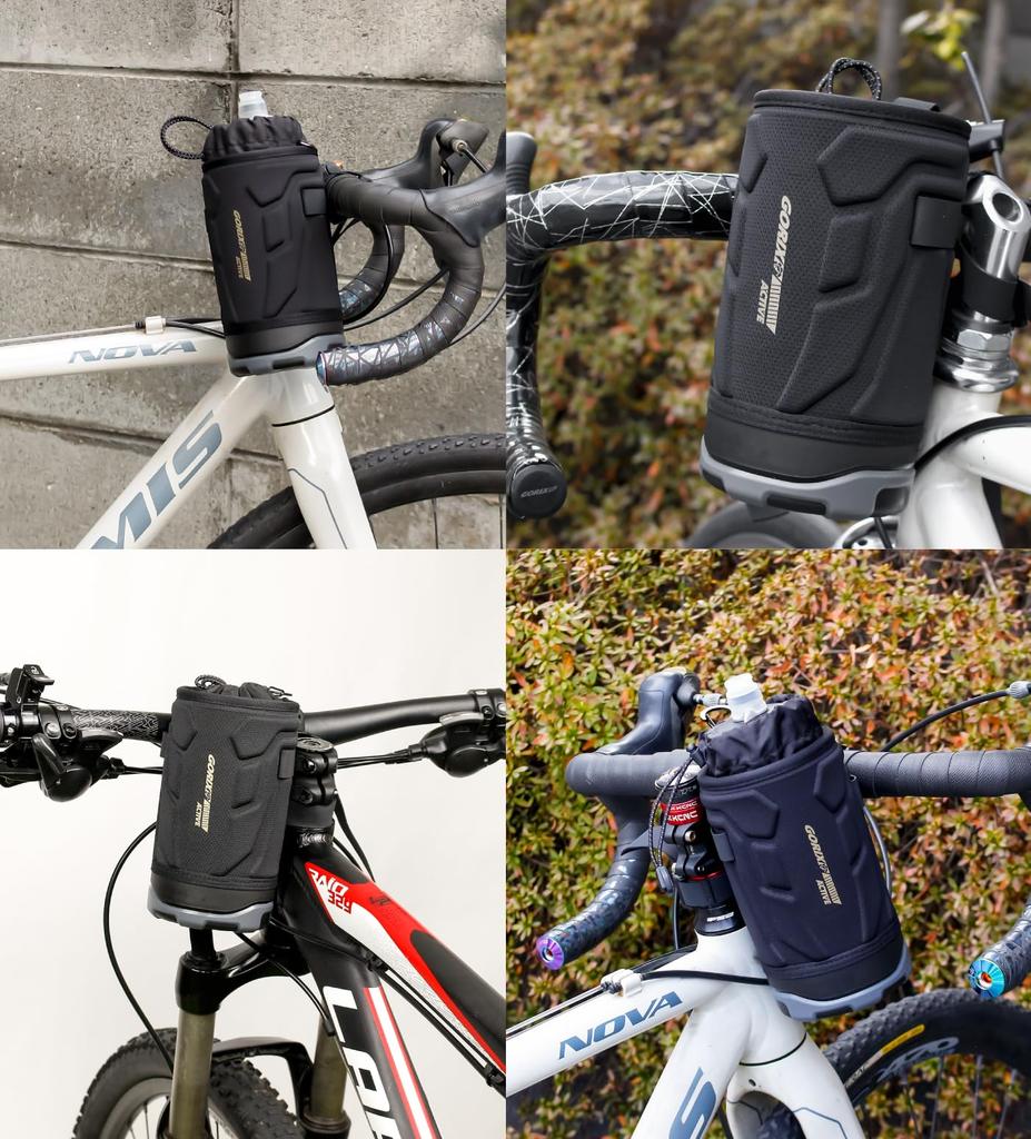GORIX Handlebar Bag for Insulated with Drink Shoulder Bag with Stem Smartphone and Storage for Water Bottles and Other Small Ideal for Outdoor