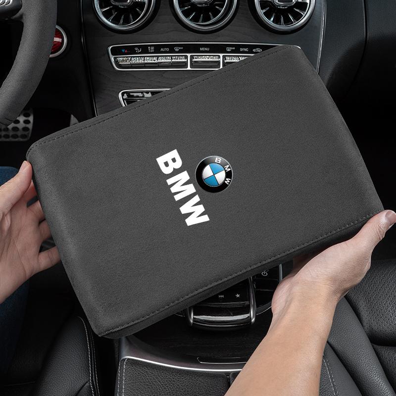 T12BMW Car Armrest Mats Suede Memory Foam Thickening Arm Rest Cushion For X3 E90 E46 X1 X2 F30 F10 E91 E28 X4 E60 E39 X5 X6 E30 E87