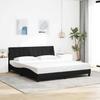 Bed Frame without Mattress  Hanko  Black 180x200 cm Fabric