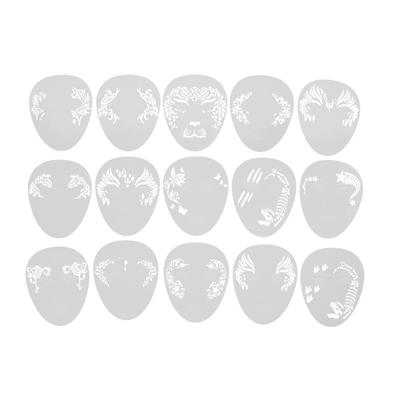 15 Stück Gesichtsbemalung Schablonen Set PP Wiederverwendbar Temporär Gesichtsbemalung Make-up Zeichenmuster DIY Kunst