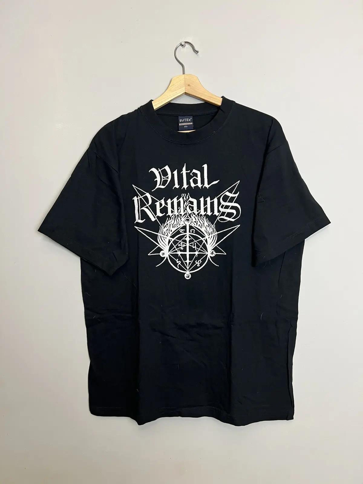 Rare Vintage 90s Vital Remains Logo Death Metal Band Tee Unisex T-Shirt S
