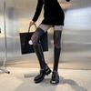 Fashion Metal Punk Style Women Thigh High Boots Fashion Back Zippers Ladies Platform Flats Knight Knee High Boot Winter Thick Sole Shoes