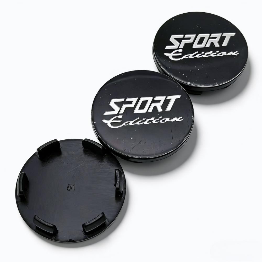 4pcs 51mm Sport Edition Logo Emblem Badge Car Wheel Center Caps Wheel Hubcaps Rim Hub Center Dust Cover Replace Car Accessrories