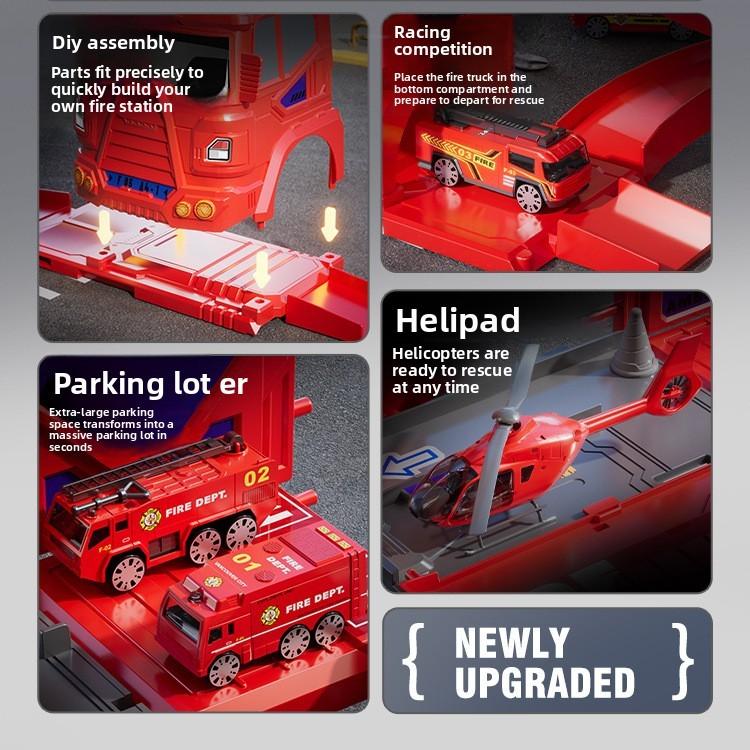 Fire Truck Toy Set With Alloy Vehicles For Kids Ages 3 To 6 Years