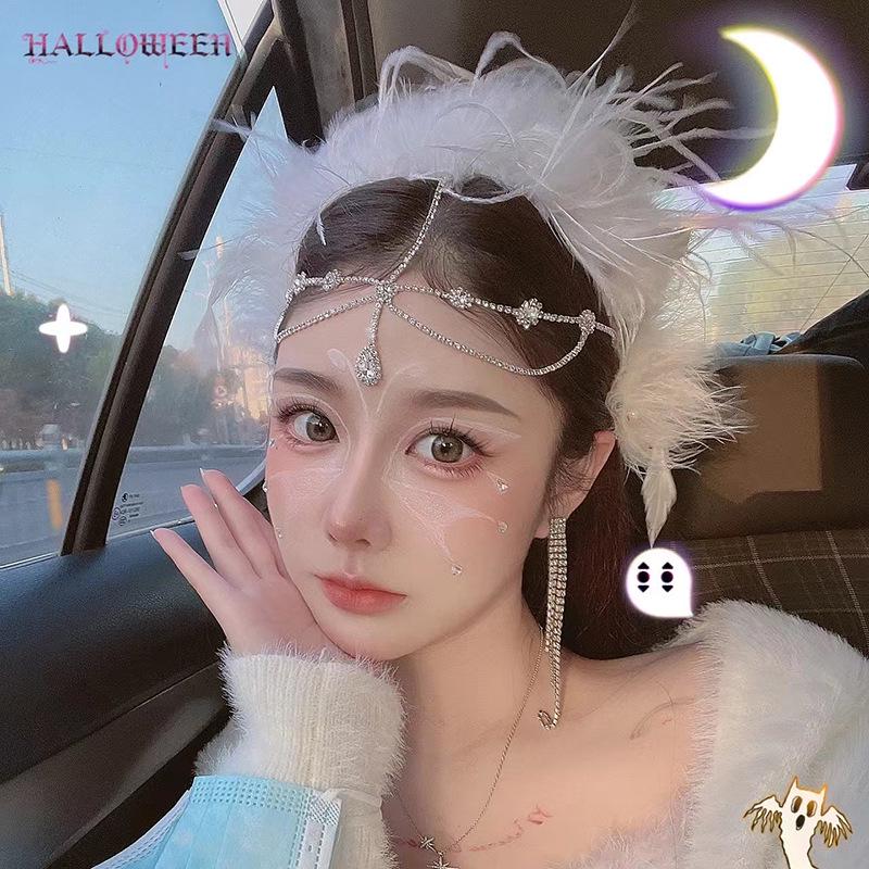 

Ободок для волос в стиле Мори с черными и белыми перьями: Элегантный головной убор из страусиных перьев, заколка для волос белый