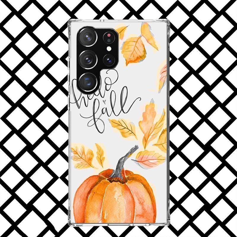 Pumpkin Happy Fall Autumn Phone Case for Samsung Galaxy S26 S25 Edge S24 S23 Ultra S22 Plus S21 FE S20 + Soft Cover Print Fundas