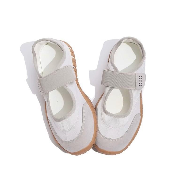 Zhao Ruth Same Mary Jane Shoes Women's 2025 Summer New Velcro Light Mouth Soft Sole Yellow College Style Shoes