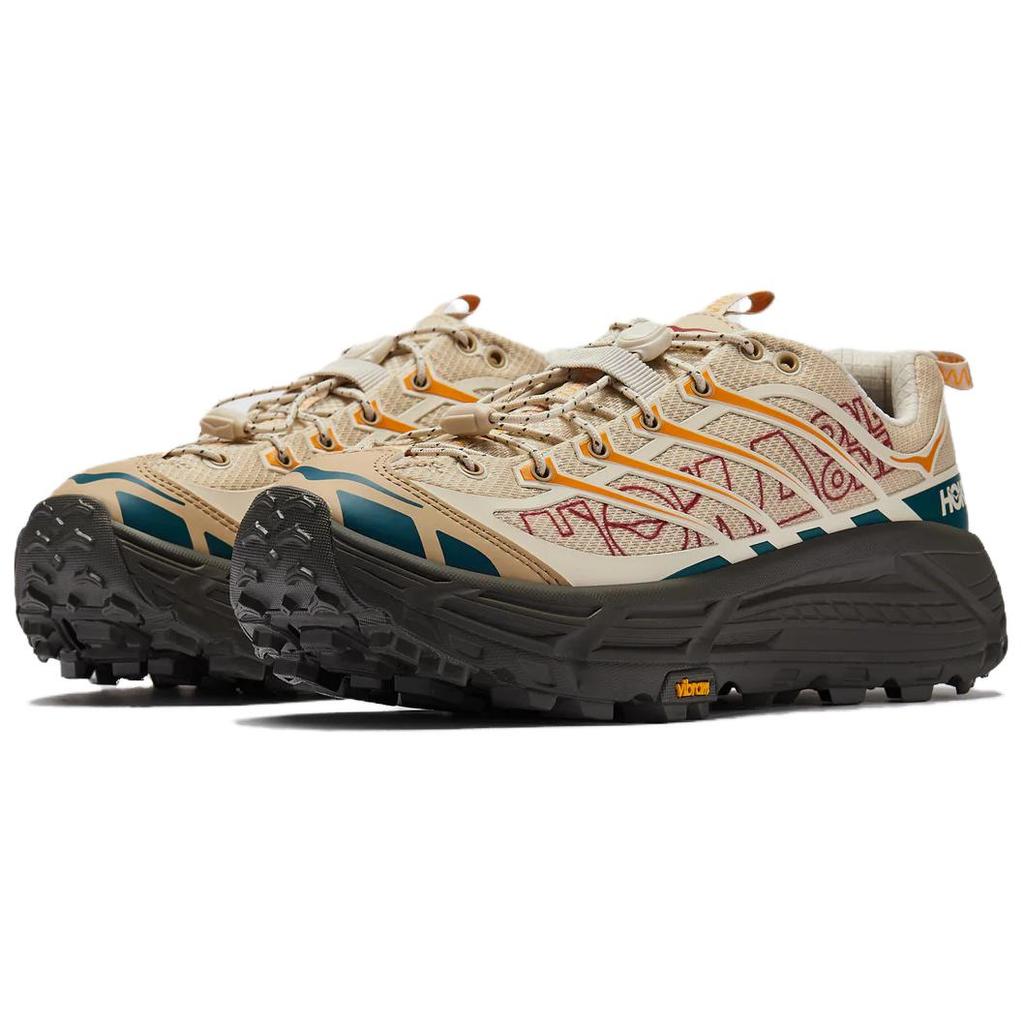 Hoka One One Mafate Three 2 Bequeme Klassische Trailrunning-Schuhe Unisex-Sneaker Beige Orange 1175490-CRMK