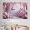 2D Flat Surface 1 Piece of Pale Pink Rose and Butterfly Floral Background Fabric Suitable for Indoor/outdoor Parties