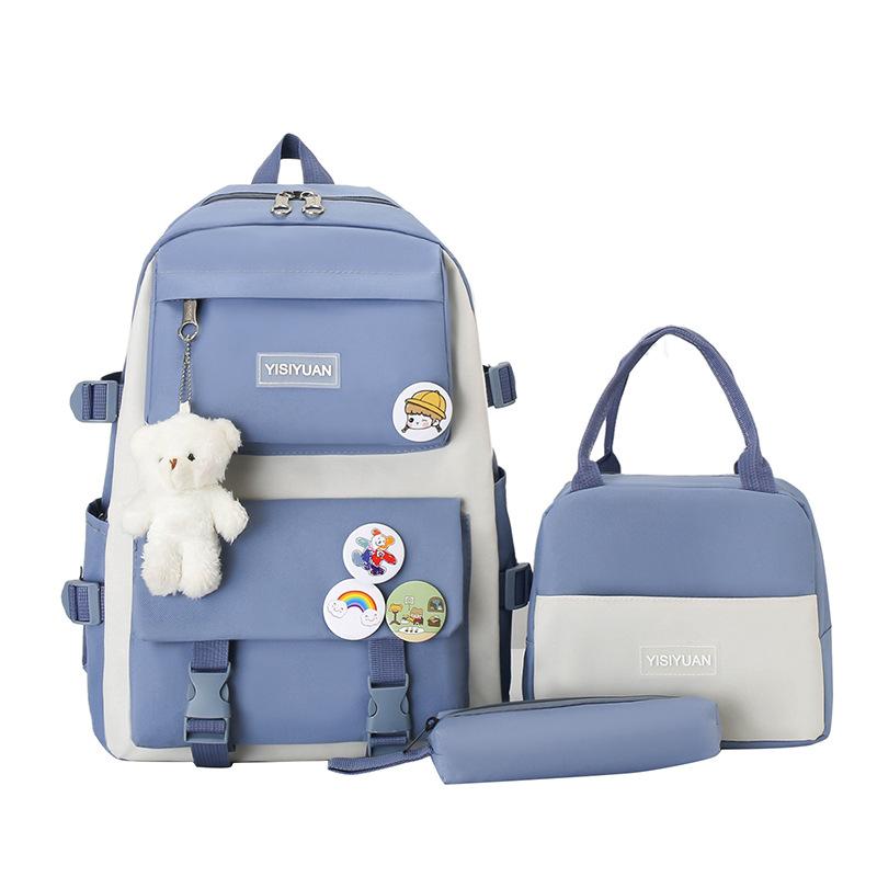 

TS JYL laptop bag,Korean School 3 Sets Backpack Girl Junior Senior Hand Large Casual Bag Does not include pendants