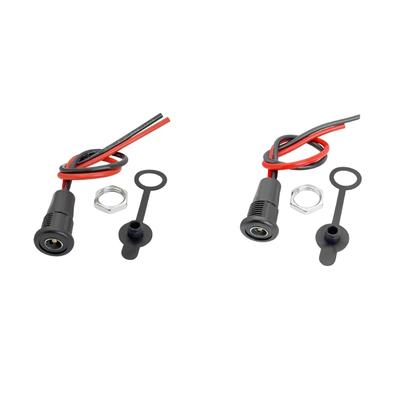 DC5521 5525 Panel Mount Female Power Input Port with Cable Pair, Tethered Cap and Retaining Nut for Device Repair Service Work