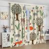 Kinder Vorhänge mit Waldtieren, Rustikal Niedlich Wildtier Fuchs Reh Igel Fensterdekorationen Bauernhaus Waldland Fenster Vorhänge Für