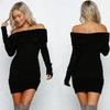 **Europäisches sexy eng anliegendes Strickkleid Herbst/Winter 2026**: Damen-Ein-Schulter-Pullover**