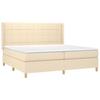 Maison Exclusive - Slatted Bed Base Mattress and LED Cream 200x200 Cm Fabric