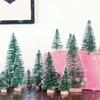 25PCS Miniature Artificial Christmas Trees 5 Sizes,with Wooden Base for Decoration DIY Party Decoration Crafts