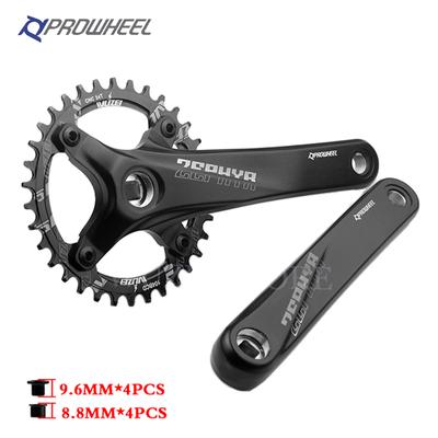 PROWHEEL Kurbelgarnitur MTB Fahrrad Kurbel mit quadratischer Spitze 104bcd Kerze Pe 2 Kronen Mountainbike Quadratische Pleuelstangen