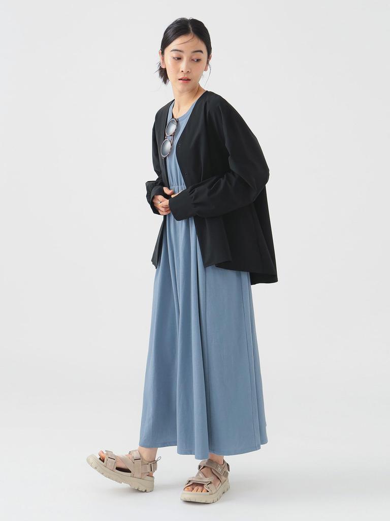 BEAMS Life Store by BEAMS Women's Land & Water V-Neck Cardigan, Long Sleeve Tee, Quick-Drying and UV Protection, Black, One Size