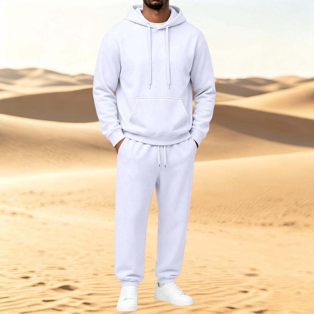 Heren Pullover Hoodie en Sweatshirt 2-delige Atletische Set voor Training en Vrijetijdskleding