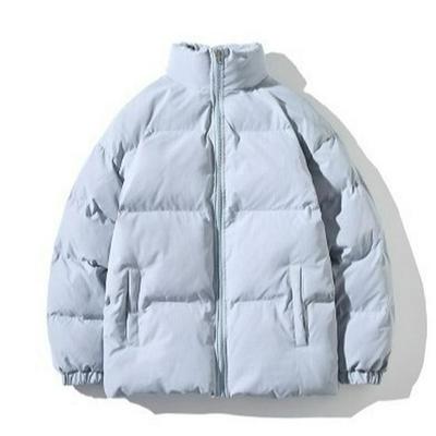 Herren Koreanischer Stil Baumwollgepolsterte Jacke: Herbst/Winter Lässiger einfarbiger kurzer Mantel mit Stehkragen