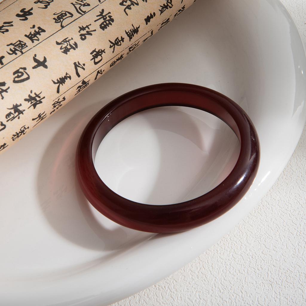 Retro Ink And Wash Burgundy Translucent Bracelet, Light Luxury And High-End Sense Of Literature And Art, Cool Temperament Jewelry Women