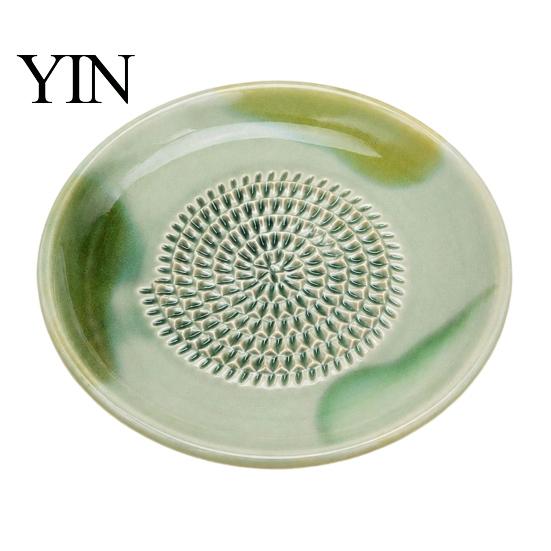 Ceramic Kitchen Gadget Garlic Grater Plate, Manual Grinding Tool for Ginger Spice, Grinder Plate Non-Stick Fruits Vegetables, Multifunctional
