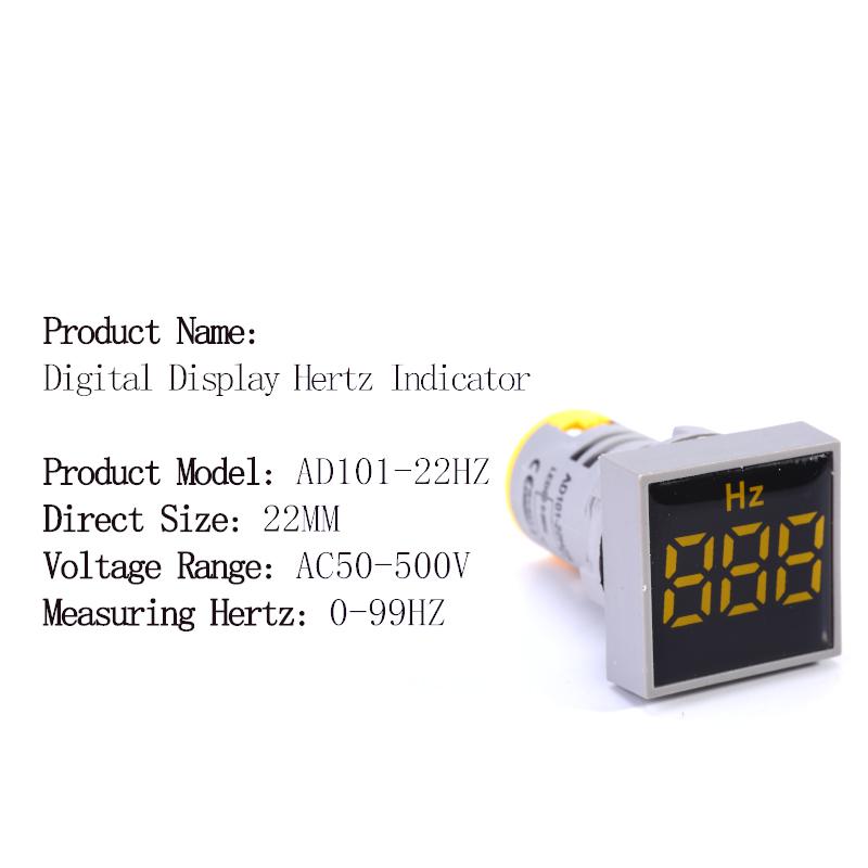 22mm Square Round Protective Film Measuring Range Digital Display Electricity Hertz Frequency meter Signal Indicator 0-99 Hz