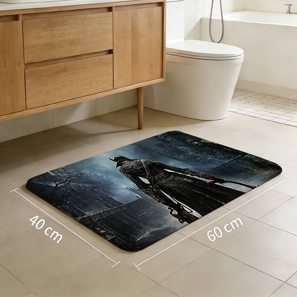 

Action Game B-Bloodborne Bathroom Mat Kids Room Bedroom Decoration Balcony Anti-Slip Doormat Living Room Welcome Rug 40x60cm