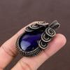 Natural Blue Labradorite Gemstone Copper Wire Wrap Pendant Gift 2.36" B3W85