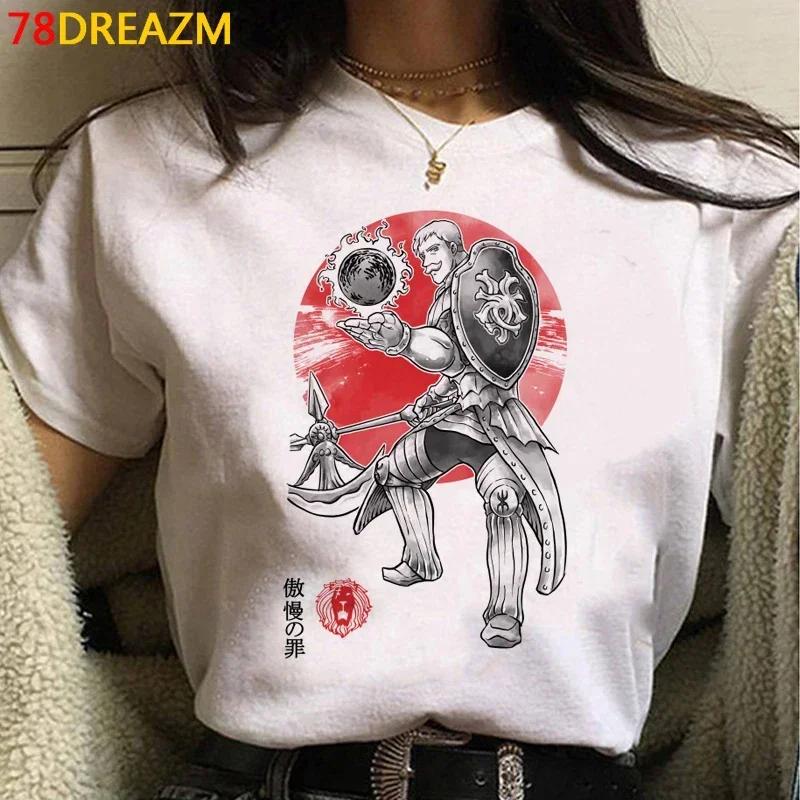 Japanischer Manga Seven Deadly Sins T-ShirtKawaii Cartoon Nanatsu NoTaizai Meliodas Muster T-Shirtsommeroberteilanime T-Shirt