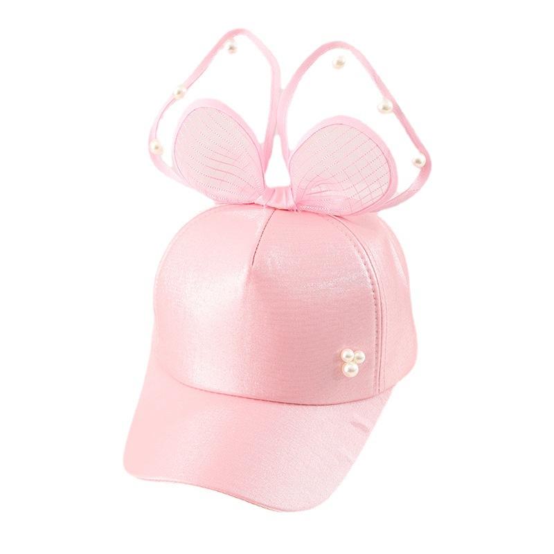 Children's adult parent-child hat spring and summer new girl Korean version bow sequined cloth baseball cap outdoor sun hat