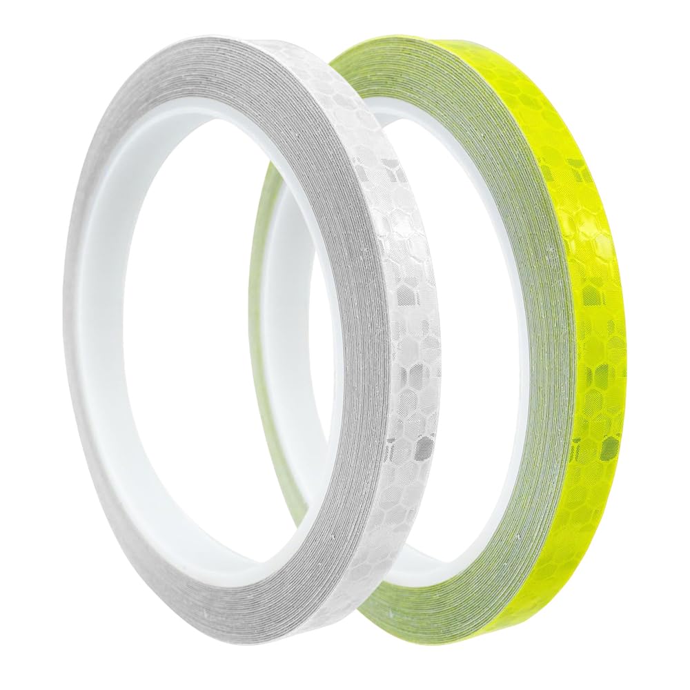 KUAIDHFK Reflective Tape, 1cm X 8m, 2 Rolls, Fluorescent Tape,