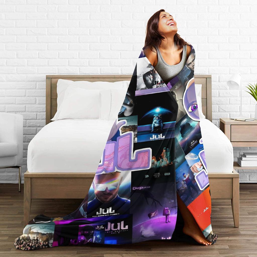 France Rapper Music JUL Blanket Quality Soft Throw Blanket Spring Airplane Travel Home Decor Graphic Bedspread