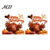 Holiday Home Beautification Autumn Thanksgiving Turkey Window Static Sticker, Decorative Removable PVC Decals, Reusable Glass Clings