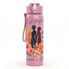 1PC Happy Womens Day Text Art Pattern 750ml Color Plastic Sports Water Bottle Leakproof Flip Straw Lid Suitable for Sports Office Home Use
