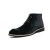 Classic Chelsea Boots Men's Suede Leather Boots Lace Up Ankle Boots Pointed Toe Low Heel Thick Sole Business Boots British Style