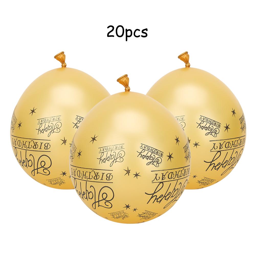 20Pcs Latex Balloon with Engligh Words Pattern for Birthday Party Anniversary Decorate
