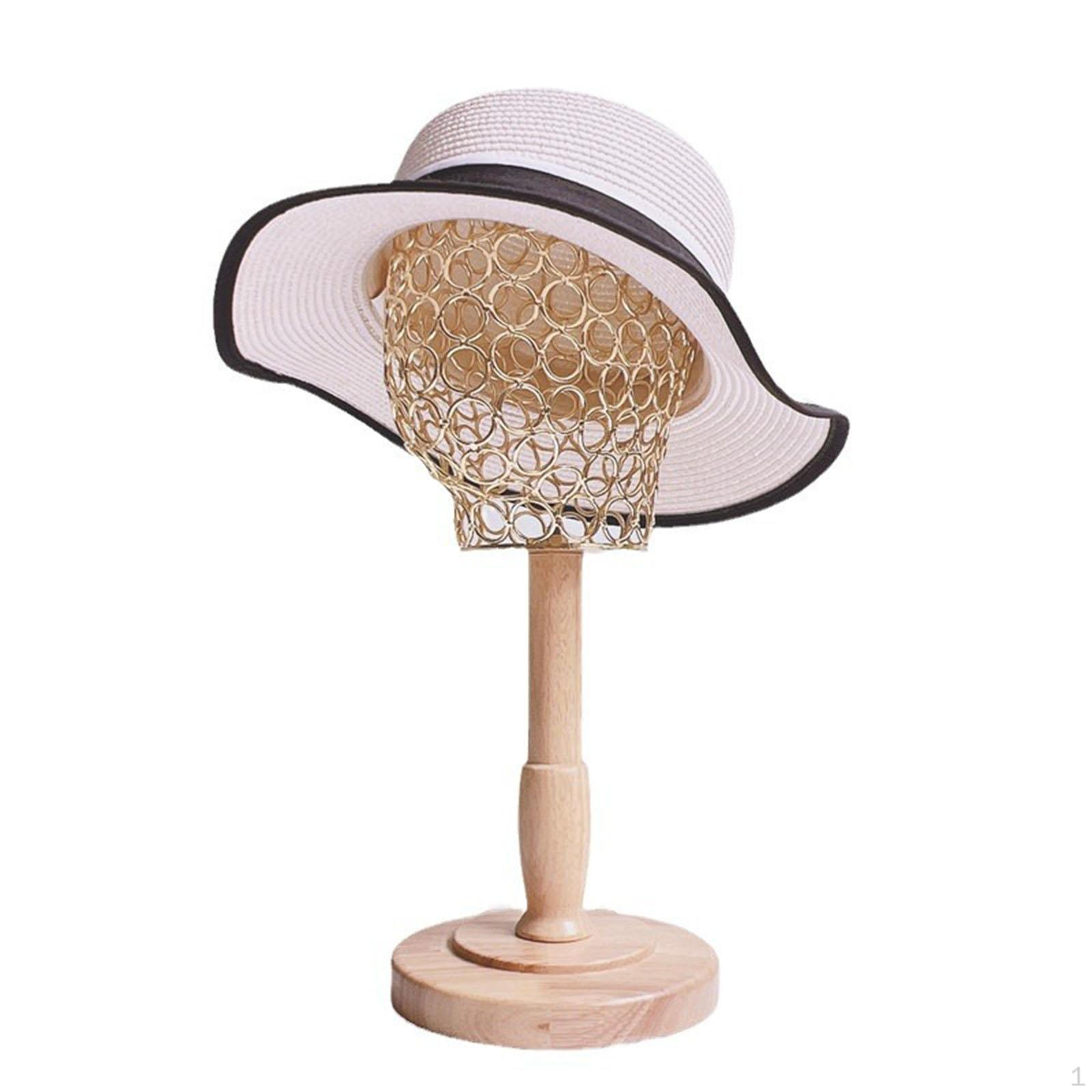 

Подставка для головы манекена для шапок, модель держателя парика с деревянным стилем золотистый
