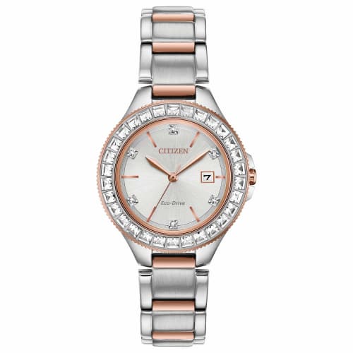 

Citizen Women s Silhouette Crystal 31mm Two Tone Steel Bracelet Steel Case Eco-Drive Watch FE1196-57A